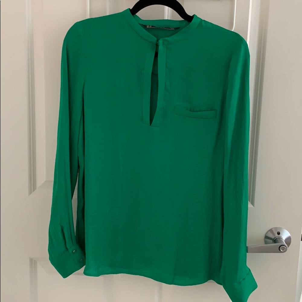 Green Silk Blouse